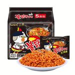 Wholesale Food Korean Noodles 140g 5 Packs/bag 3X Spicy Instant Ramen Noodles Low-Fat Buldak Chicken Flavor Cheese