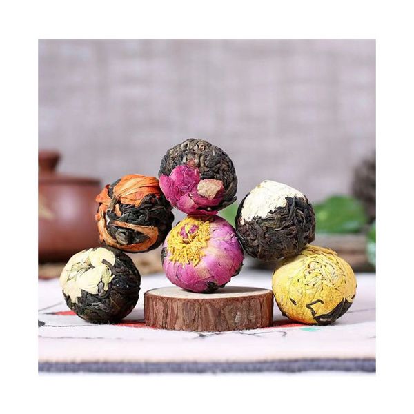 Dried Detox Jasmine Compressed Natural Flower Puer Ball Blooming Tea