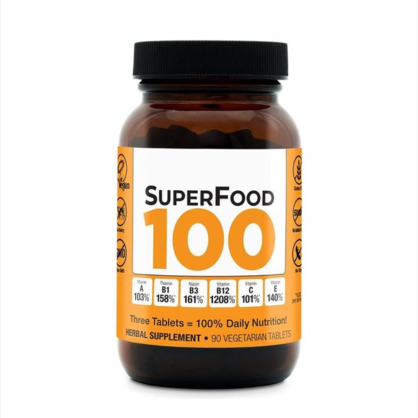 SuperFood 100 Vitamin & Mineral Herbal Concentrate Dietary Supplement Daily Nutrition & Increased Energy Gluten-Free & Non-GMO
