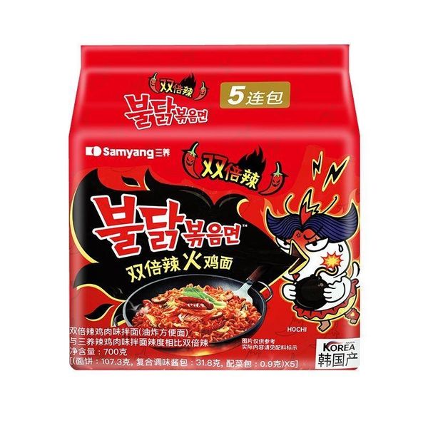 Wholesale Sanyang Ramen 140g Hot Selling Korean Food Instant Buldak Ramen Noodles Double Spicy Flavor Samyang Turkey Noddls