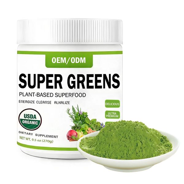 Private Label Superfood Supergreens Powder Health Supplement Organic Super Greens Powder