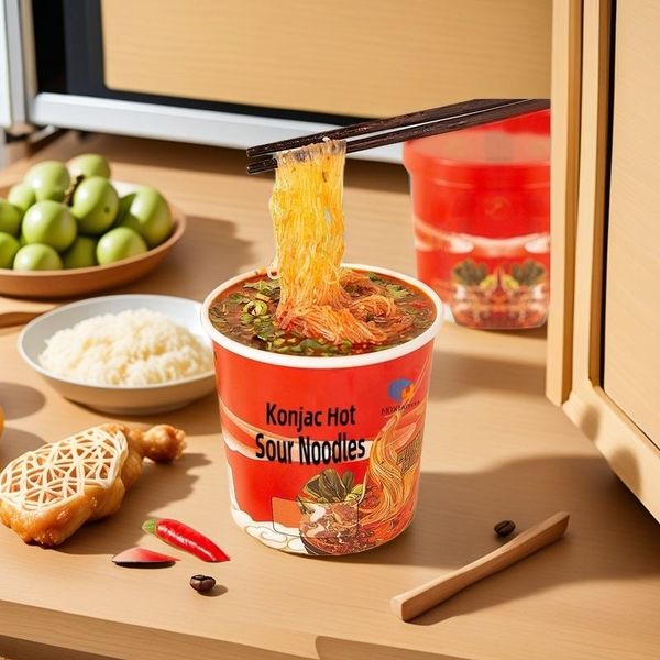 Moxiaoyu Wholesale Customized Gluten Free Keto Friendly Vegan Shirataki Noodles Instant Konjac Hot Sour Noodles