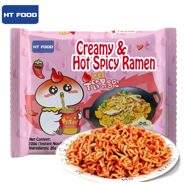 Wholesale Food Korean Noodles Spicy Instant Ramen Noodles Low-Fat Chicken Cheese Flavor
